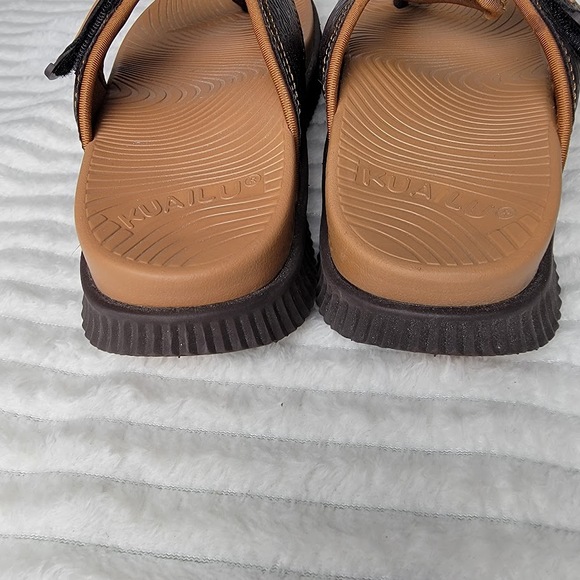 KuaiLu Men’s Comfort Sandals US 7 Brown Flip Flop Adjustable Strap Beach Shoes - Picture 3 of 6